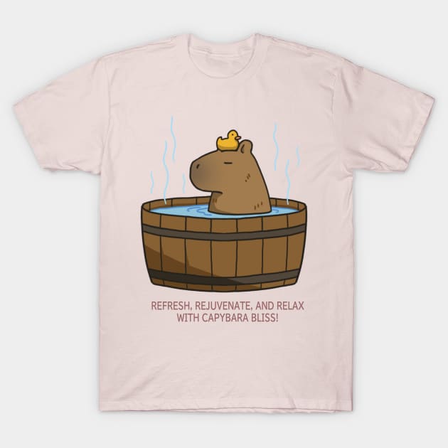 capybara  having a bath T-Shirt by Tees of Joy